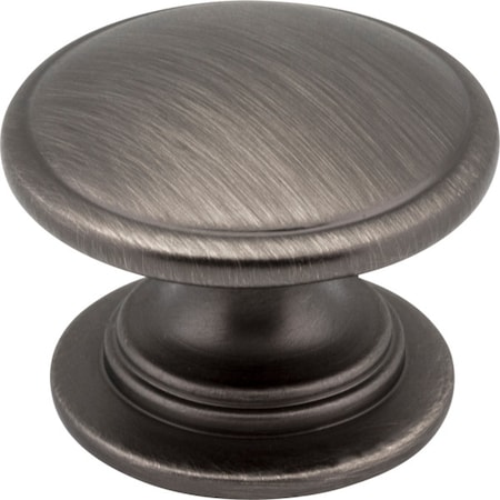 Jeffrey Alexander 1-1/4" Diameter Brushed Pewter Durham Cabinet Knob 3980-BNBDL